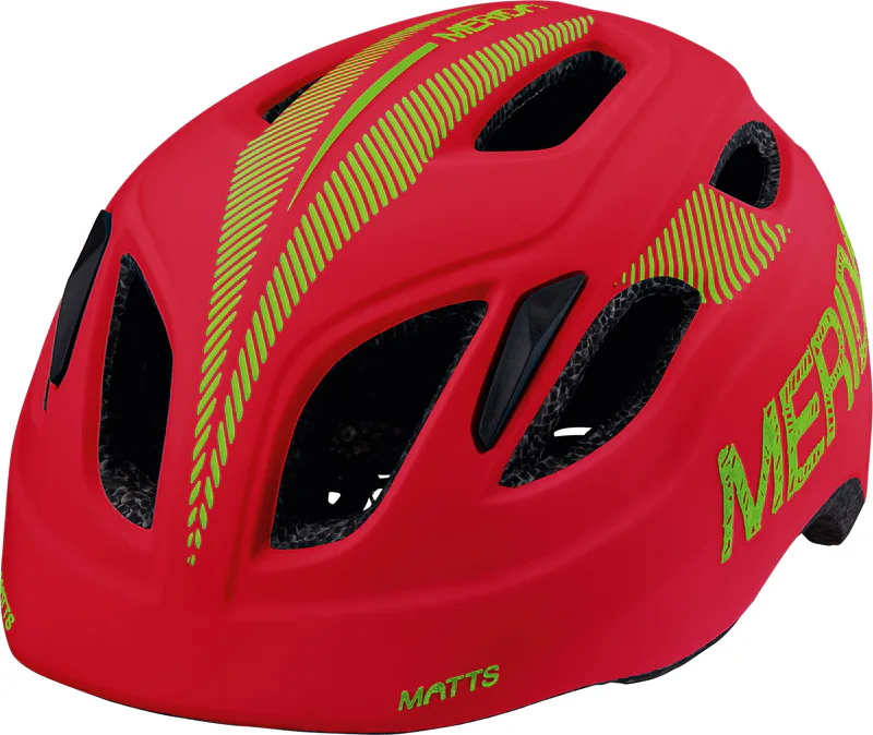 MERIDA - Přilba dětská KIDS  matt red/green  50-54cm