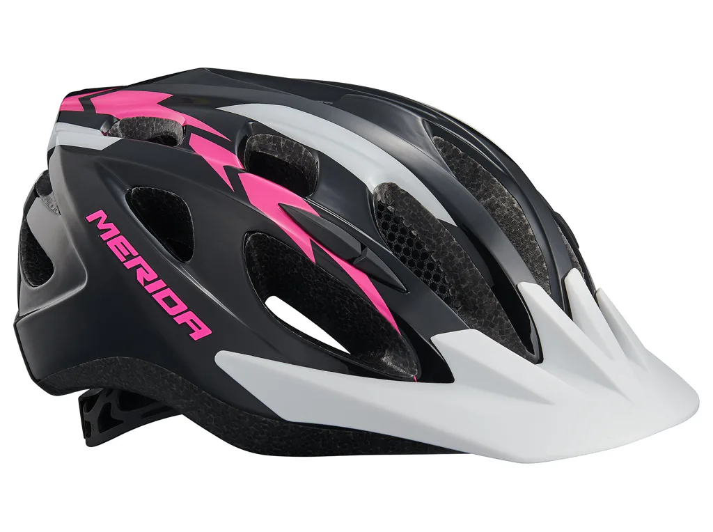 MERIDA - Přilba junior SHADOW black/white/pink 51-56cm
